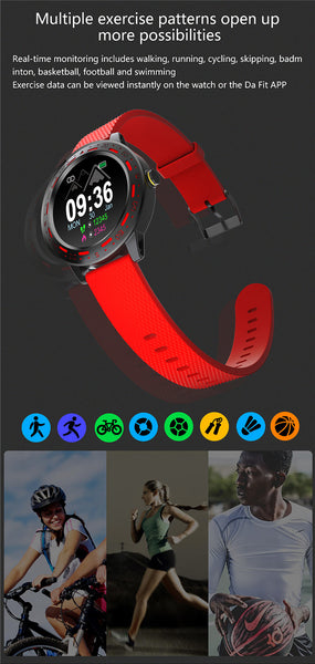 New IP67 Waterproof 1.3'' Full Touch Screen Heart Rate Fitness Tracker Sport Smartwatch