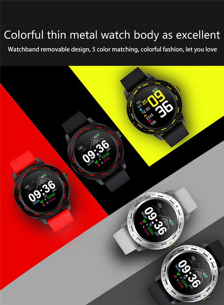 New IP67 Waterproof 1.3'' Full Touch Screen Heart Rate Fitness Tracker Sport Smartwatch