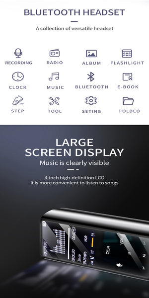 New Multifunctional MP3 Player Earphone Wireless Bluetooth IPX7 Waterpoor 9D Earbuds With 6000mAh Power Bank