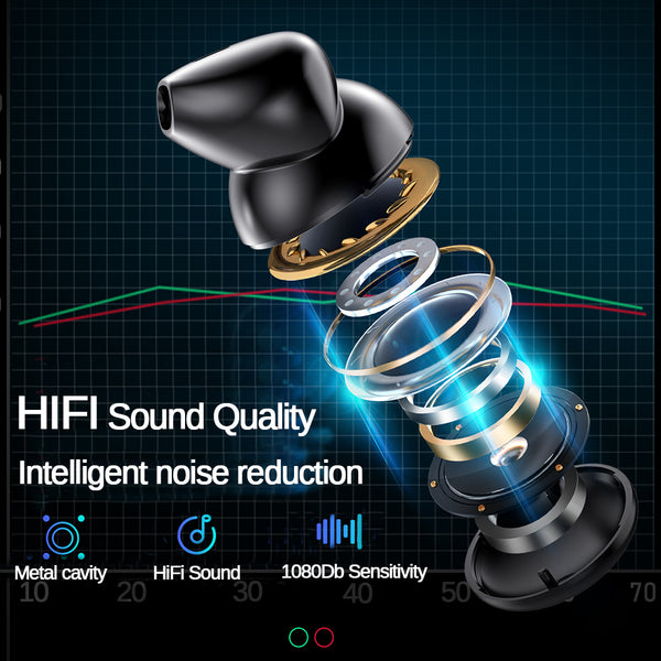 New Multifunctional MP3 Player Earphone Wireless Bluetooth IPX7 Waterpoor 9D Earbuds With 6000mAh Power Bank