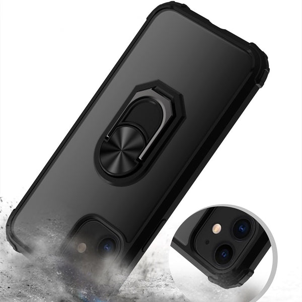 New PC+TPU Ring Magnetic Holder Anti-Fall Armor Case For iPhone 12 Series