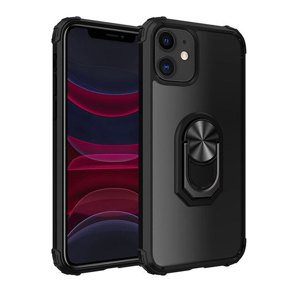 New PC+TPU Ring Magnetic Holder Anti-Fall Armor Case For iPhone 12 Series