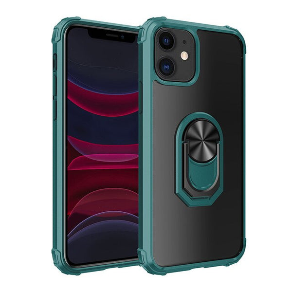 New PC+TPU Ring Magnetic Holder Anti-Fall Armor Case For iPhone 12 Series