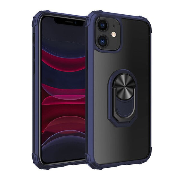 New PC+TPU Ring Magnetic Holder Anti-Fall Armor Case For iPhone 12 Series