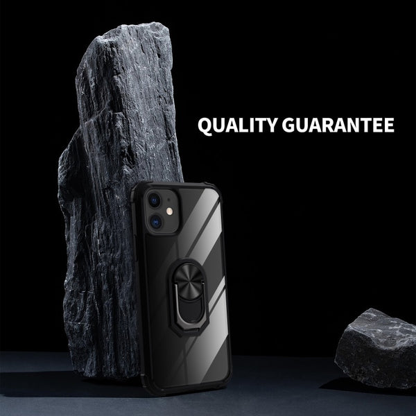 New PC+TPU Ring Magnetic Holder Anti-Fall Armor Case For iPhone 12 Series
