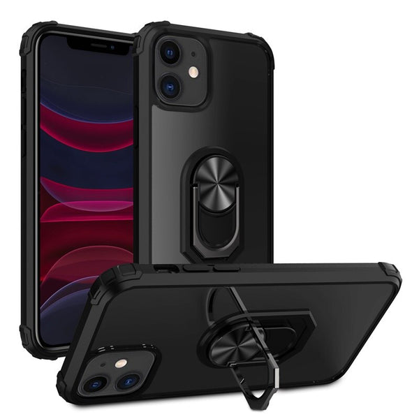 New PC+TPU Ring Magnetic Holder Anti-Fall Armor Case For iPhone 12 Series