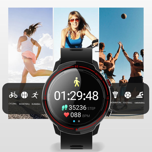 New Full Round Screen IP68 Waterproof Band Fitness Tracker Heart Rate Monitor Smartwatch