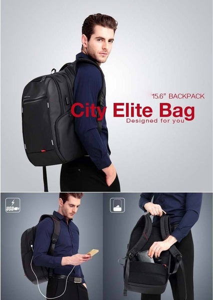 New Anti-Theft Notebook Laptop Mochila Backpack 15.6 Inch Water-Repellent with Battery Slot for USB Charging