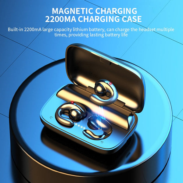 New Bone Conduction Bluetooth Wireless Earphone Headset With Charging Box