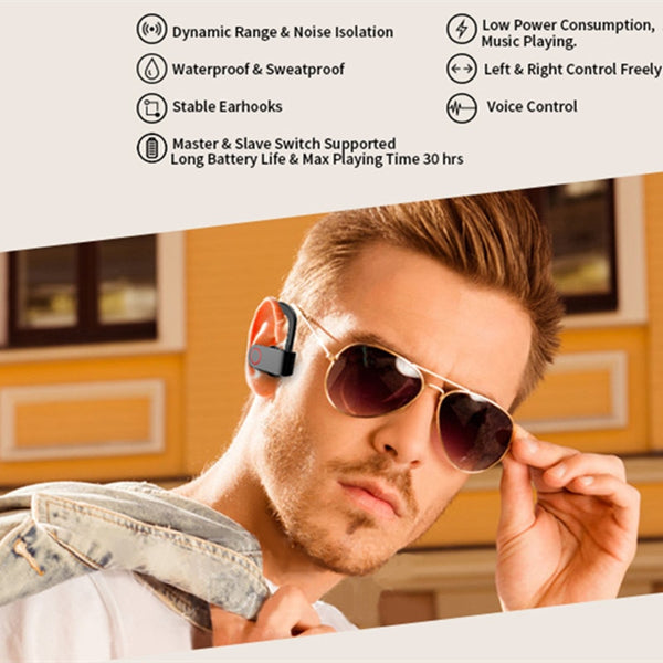 New Wireless Bluetooth Gaming Sports Ear Hook Earbuds With Mic For iPhone Androids Samsung