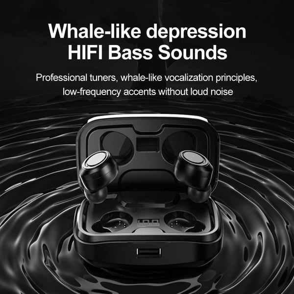 New True Wireless Bluetooth Stereo Headset Sport Earbuds With 3500mAh Charging Box