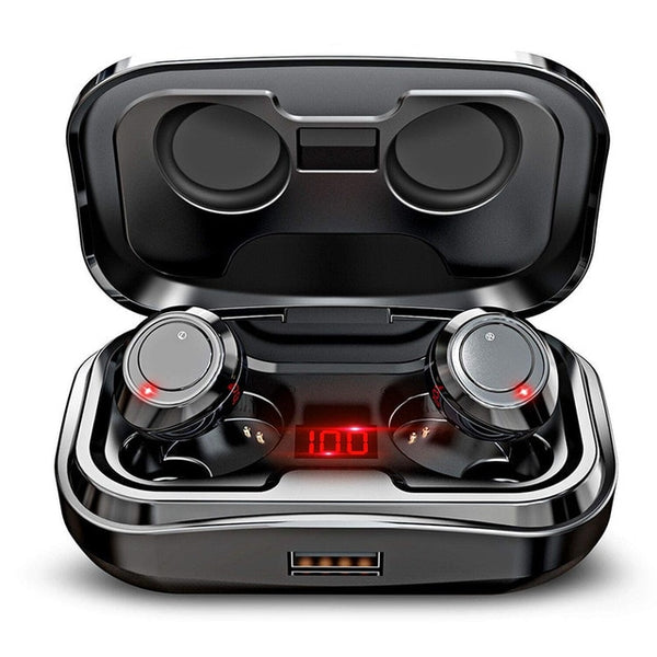 New True Wireless Bluetooth Stereo Headset Sport Earbuds With 3500mAh Charging Box