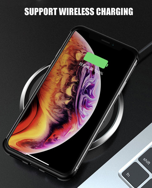 New Frameless Aluminum Metal Bumper Tempered Glass Back Cover Bumper Case For iPhone 11 XS XR 8 Series