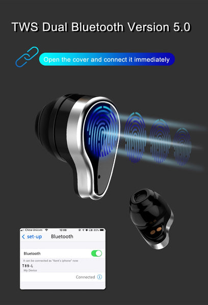 New 2-In-1  Heart Rate Fitness Tracker Smartwatch With Bluetooth Earphone For iPhone Android