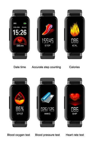 New 2-In-1  Heart Rate Fitness Tracker Smartwatch With Bluetooth Earphone For iPhone Android
