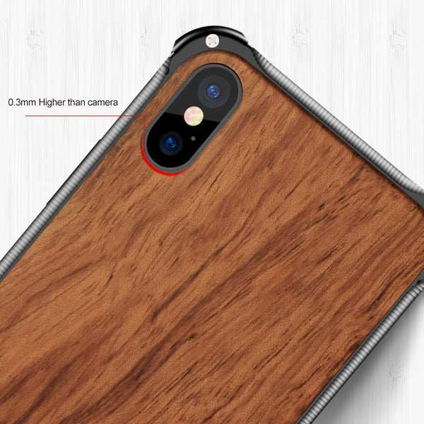 New Metallic Wood Coque Bumper Cover Case For iPhone X XS Series