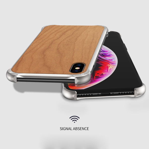 New Metallic Wood Coque Bumper Cover Case For iPhone X XS Series
