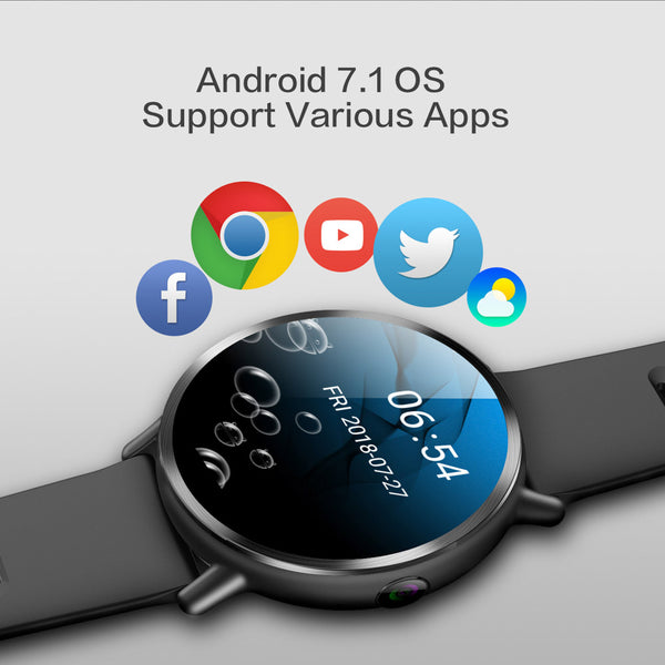 New 4G Android 7.1 8.0MP Camera Quad Core Fitness Tracker WIFI GPS Smart Watch