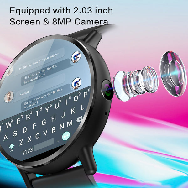 New 4G Android 7.1 8.0MP Camera Quad Core Fitness Tracker WIFI GPS Smart Watch