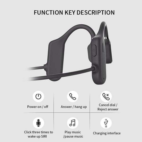 New IPX6 Water-Resistant Bluetooth Wireless Open-Ear Ultra Lightweight Sports Earphones Headset