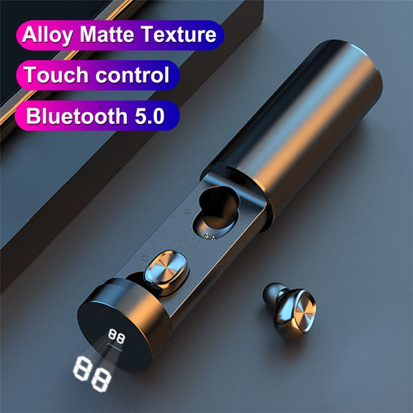 New True Wireless Bluetooth Power Display HIFI Sports Earbuds Headset With Microphone For Android IOS