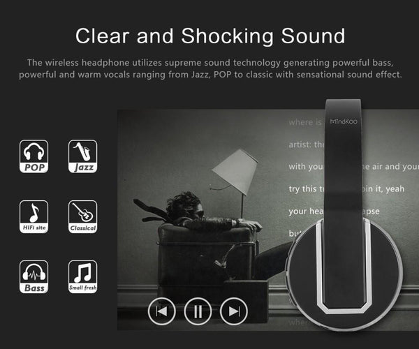New Wireless Bluetooth Stereo Remix Headphone Headset for iPhones Androids Smart Phones