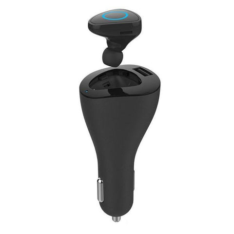 New Wireless Bluetooth Handsfree HD Voice One-Piece Earbud Headset with USB Car Charger.