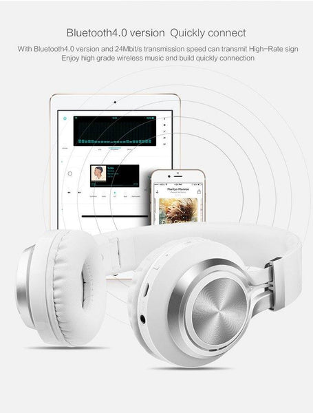 New Wireless Bluetooth Headphone Foldable Stereo Headsets with Mic Support TF Card Headphones