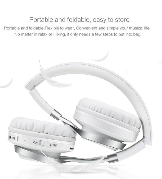 New Wireless Bluetooth Headphone Foldable Stereo Headsets with Mic Support TF Card Headphones