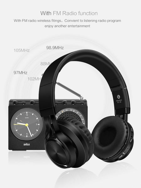 New Wireless Bluetooth Headphone Foldable Stereo Headsets with Mic Support TF Card Headphones