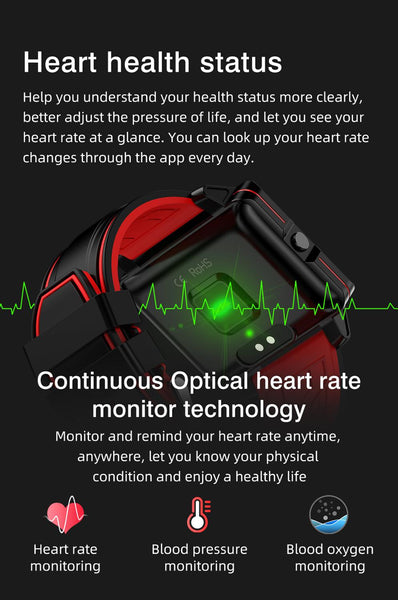 New IP68 Waterproof Fitness Tracker Men's Sport Smartwatch