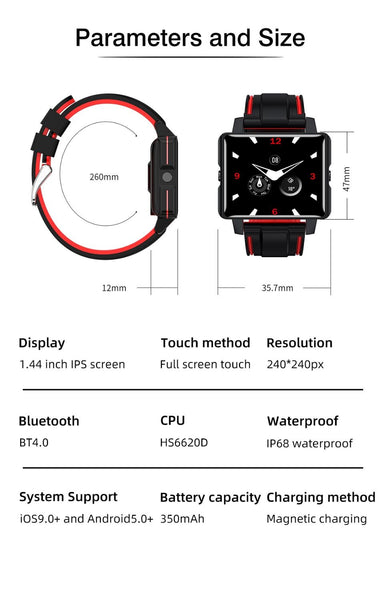 New IP68 Waterproof Fitness Tracker Men's Sport Smartwatch
