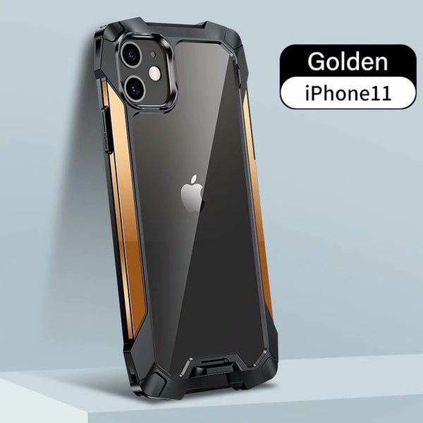 New Hybrid Metal Silicone Drop Resistance Protective Bumper Case For iPhone 11 12 Pro Max Series