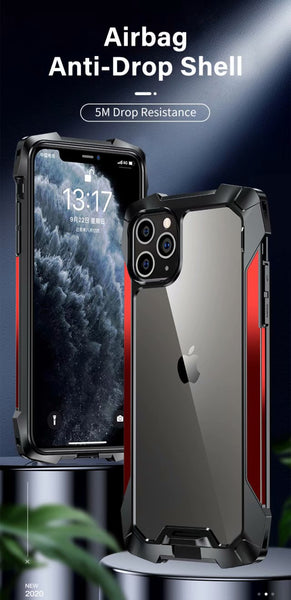 New Hybrid Metal Silicone Drop Resistance Protective Bumper Case For iPhone 11 12 Pro Max Series