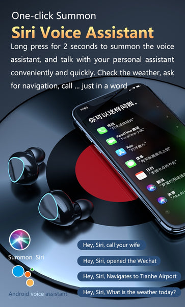 New 3500mAh True Wireless Bluetooth 9D Stereo Water-Resistant Earphones Headset With Microphone & LED Display