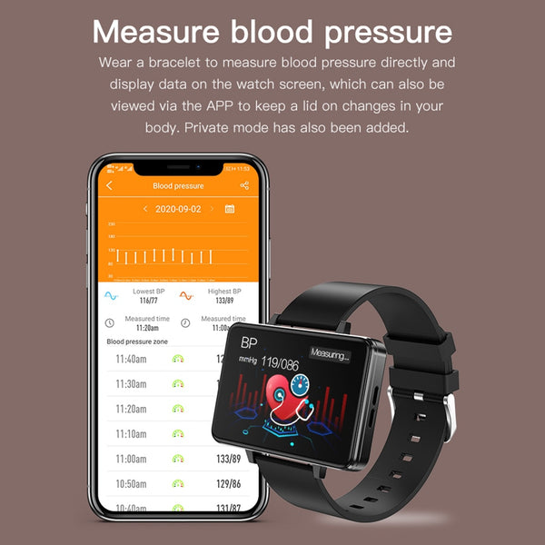 New 2.0'' Touch Screen Lightweight Fitness Tracker Bluetooth Smartwatch With Music Call Feature For Android IOS
