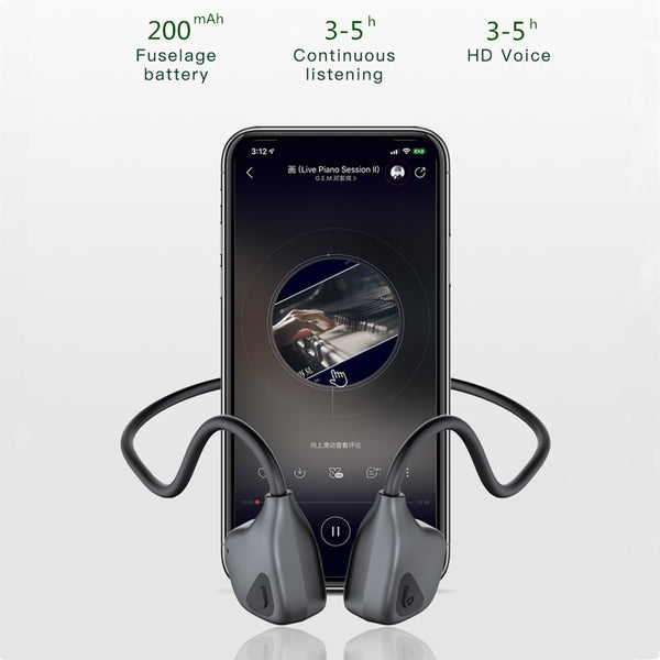 New Wireless Bluetooth Open-Ear Bone Conduction HD Stereo Sports Earbuds Headset With Microphone For Android IOS