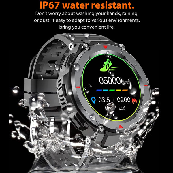 New Multi-Mode Sports Outdoor Rugged Fitness Tracker Smart Watch With Bluetooth Call & Music Features For Android IOS