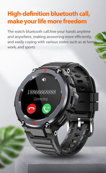 New Multi-Mode Sports Outdoor Rugged Fitness Tracker Smart Watch With Bluetooth Call & Music Features For Android IOS