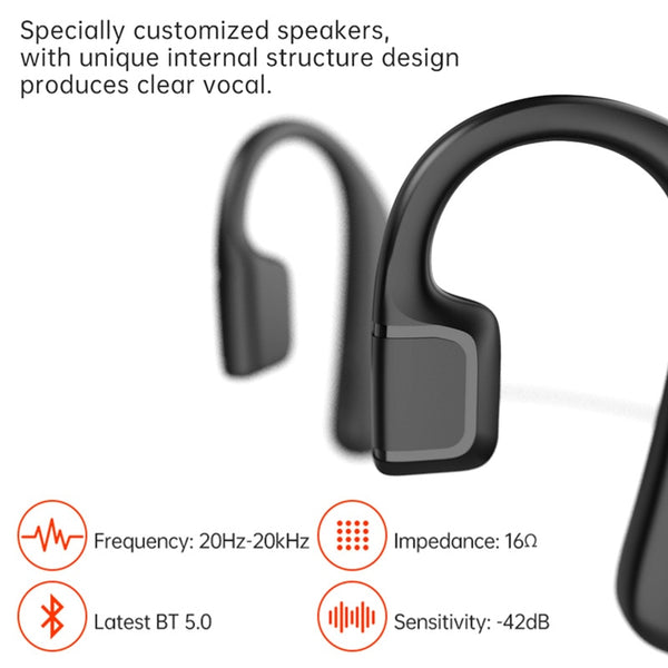 New Open-Ear Wireless Bluetooth IPX4 Water-Resistant Surround Sound Stereo Earbuds Headset With Microphone
