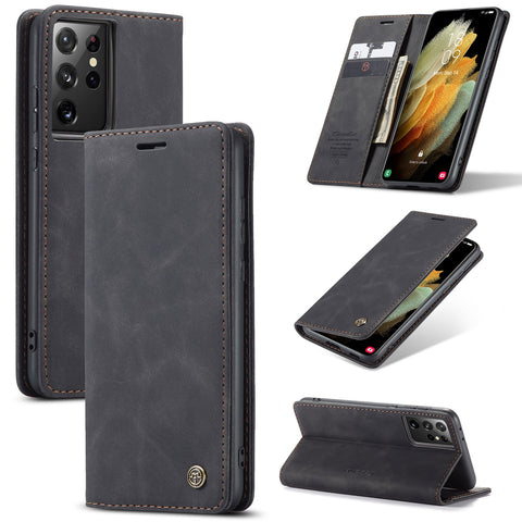 New Retro Luxury Purse Cover Wallet Leather Case For Samsung Galaxy S21 Series