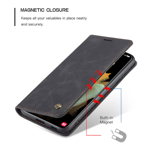 New Retro Luxury Purse Cover Wallet Leather Case For Samsung Galaxy S21 Series