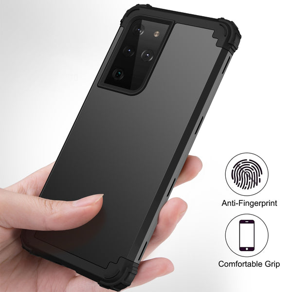 New 3-Layer Hybrid Impact Resistant Protective Shell Cover Bumper Case For Samsung Galaxy S21 Plus Ultra 5G Series