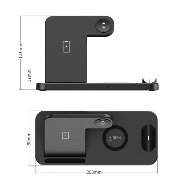 New 4-in-1 QI Wireless Fast Charging Dock Station For Apple Watch Airpods iPhones