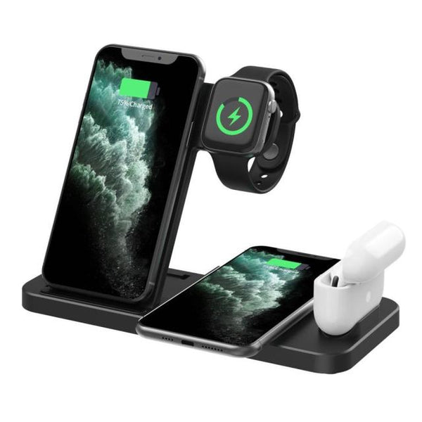 New 4-in-1 QI Wireless Fast Charging Dock Station For Apple Watch Airpods iPhones