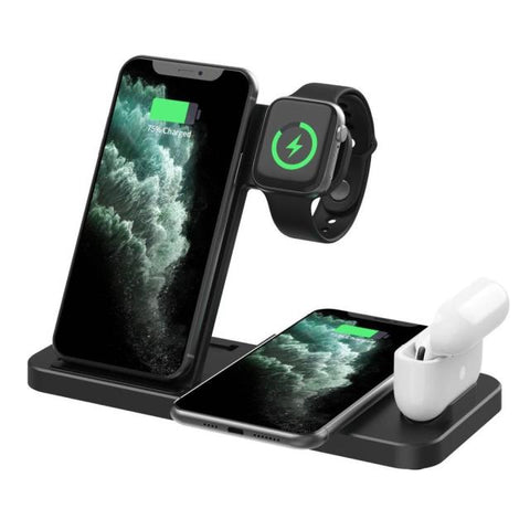 New 4-in-1 QI Wireless Fast Charging Dock Station For Apple Watch Airpods iPhones