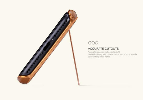New Leather Case for iPhone 7 Plus Leather Case with Adjustable Metal Stand
