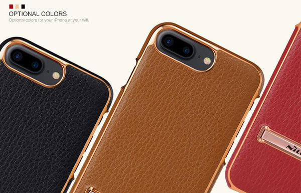 New Leather Case for iPhone 7 Plus Leather Case with Adjustable Metal Stand