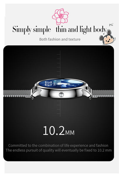 New Full Touch Screen Fitness Tracker Pedometer Lady's Smart Watch For Android iPhones
