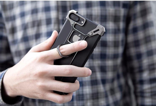New Stylish Alloy Smart Luxury Case with Ring Kickstand for Apple iPhone 6 / 6S / 7 / 7 Plus / Huawei.